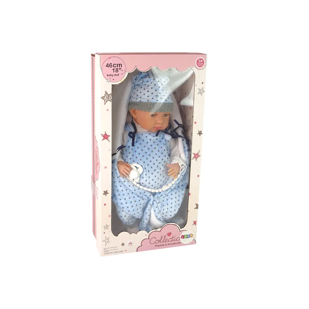 Lalka dla dzieci z odpinanym ubrankiem i kocykiem w gwiazdki