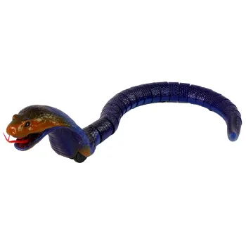 Kobra zabawka na pilota pokryta paskami czarno-białymi w ruchu