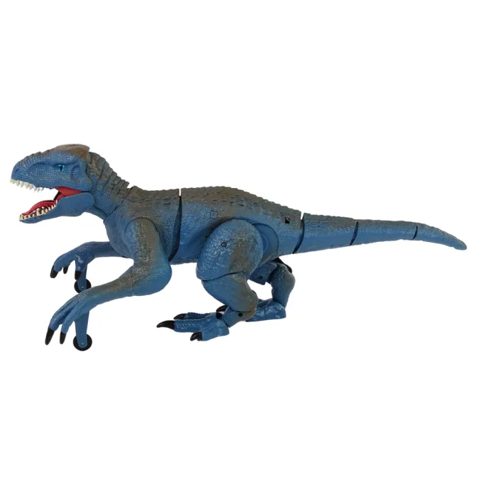 Pilot z motywem szkieletu obsługujący zdalnego dinozaura Velociraptora