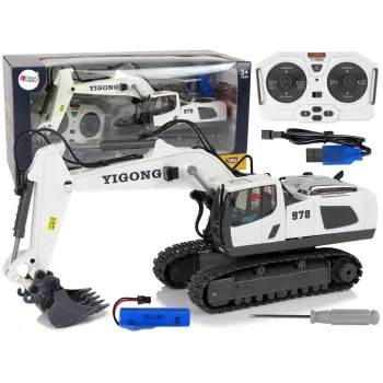 Zdalnie sterowana koparka budowlana na gąsienicach z pilotem 2.4G