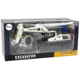 Zbliżenie na detale zdalnie sterowanej koparki z ruchomą łopatą