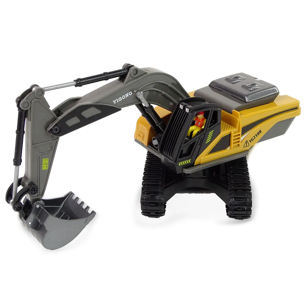 Pilot oraz koparka gąsienicowa zabawka z funkcją dźwięku silnika