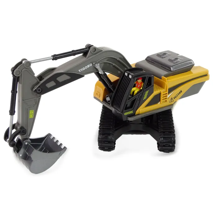Pilot oraz koparka gąsienicowa zabawka z funkcją dźwięku silnika