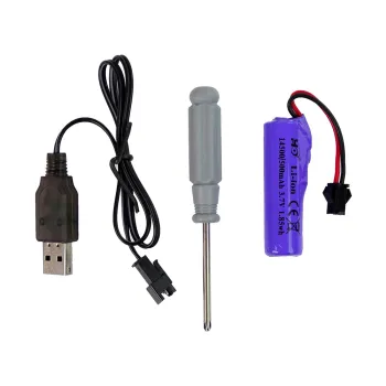 Koparka żółta na gąsienicach z akumulatorem i ładowarką USB