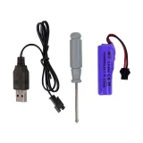 Koparka żółta na gąsienicach z akumulatorem i ładowarką USB