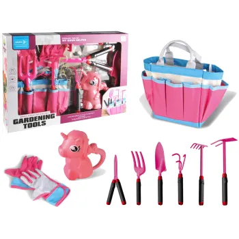 Zestaw ogrodowy dziecięcy z motywem różowego jednorożca