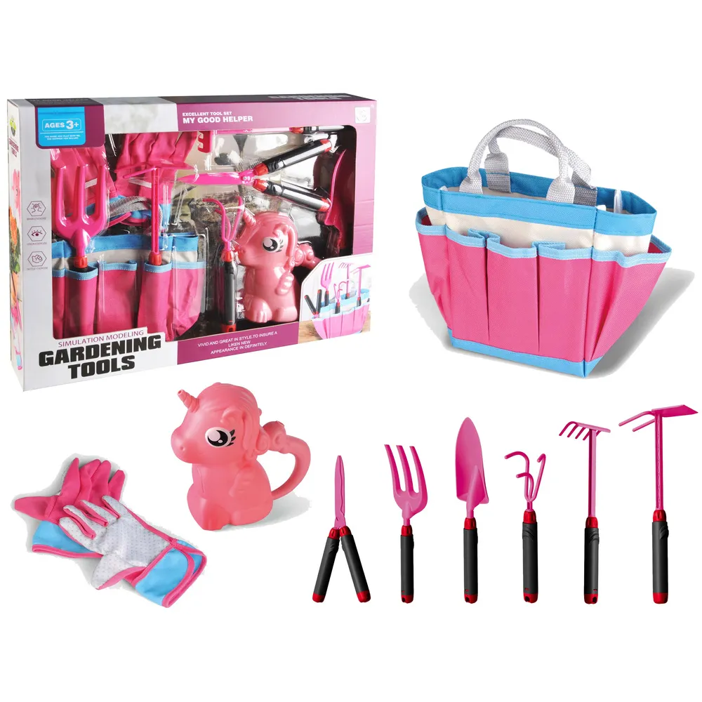 Zestaw ogrodowy dziecięcy z motywem różowego jednorożca