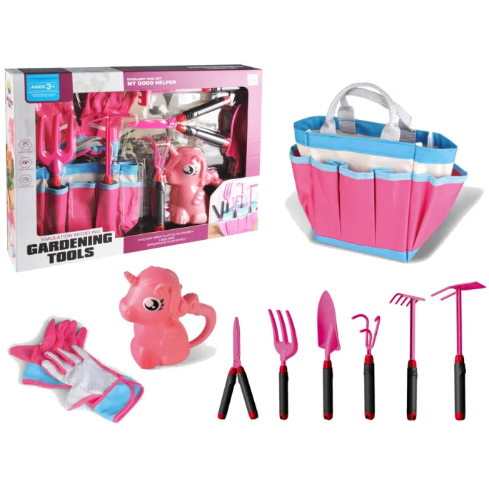 Zestaw ogrodowy dziecięcy z motywem różowego jednorożca