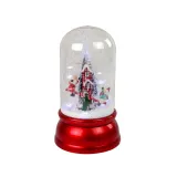 Dekoracyjna kopuła z bałwankiem, Mikołajem i efektem sztucznego śniegu
