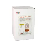 Czerwona ozdoba świąteczna z efektem śniegu i podświetleniem LED