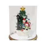 Złota choinka z rodzinką bałwanków i delikatnym oświetleniem LED