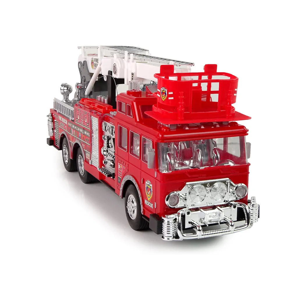 Zabawka straż pożarna z pedałem gazu oraz obrotową drabiną do zabawy