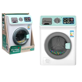 Zabawkowa pralka na baterie z kolorowymi kuleczkami dla dzieci