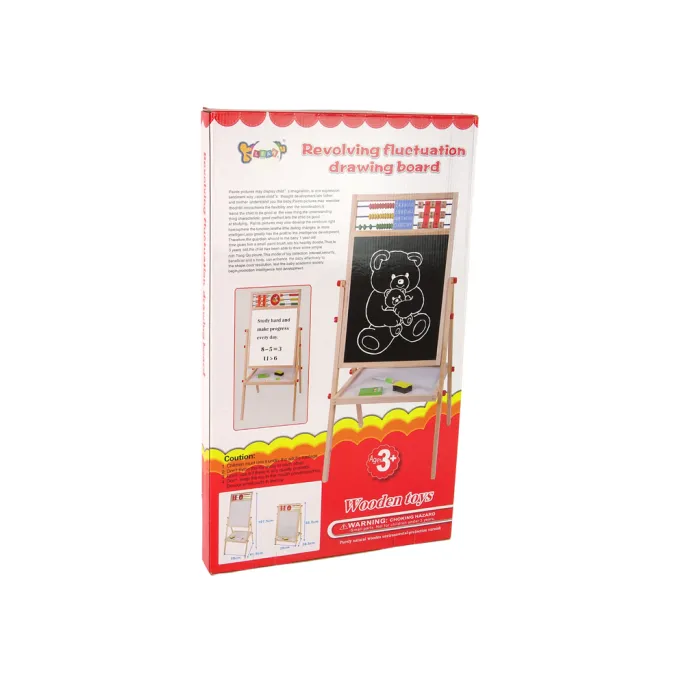 Drewniana Tablica 2w1 Magnetyczna Kredowa + Liczydło Alfabet Tabliczka Mnożenia