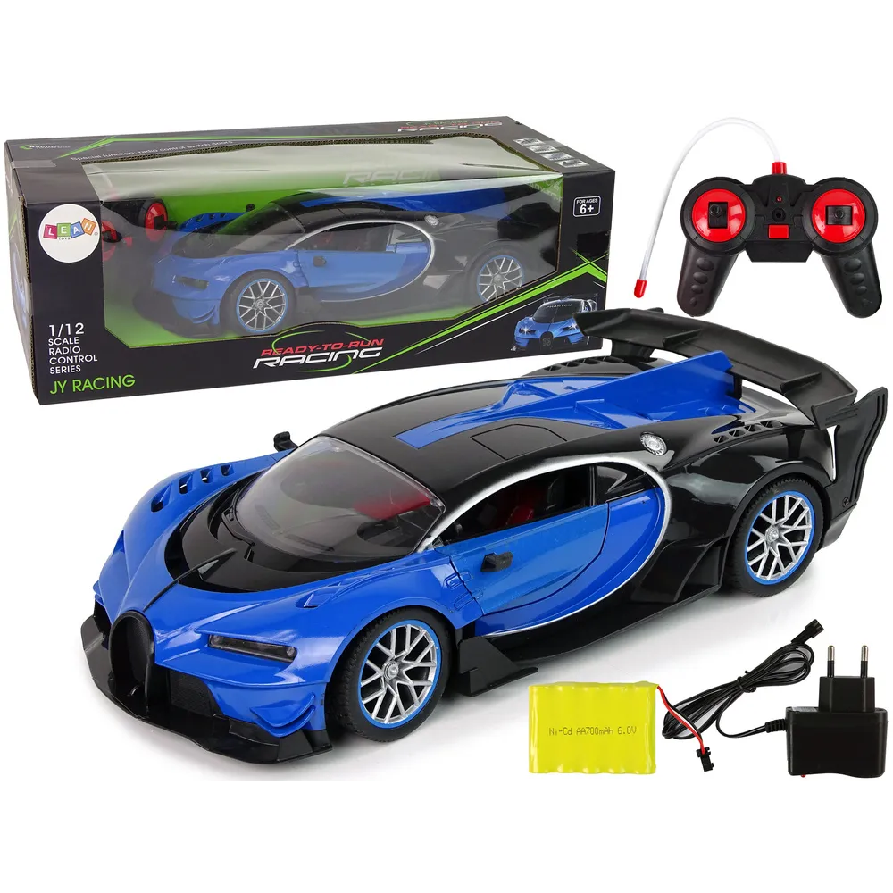 Ogromne auto sportowe R/C 1:12 niebiesko-czarne z pilotem zdalnego sterowania