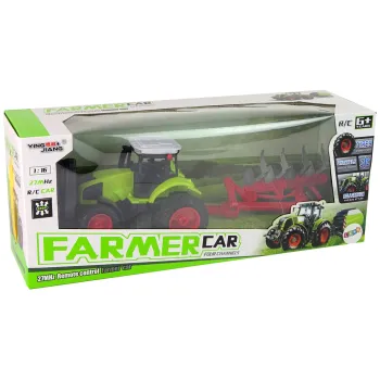 Opakowanie traktora zdalnie sterowanego w kolorze zielonym i białym