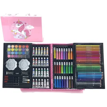 Duży Zestaw Artystyczny w Walizce 145 Elementów Jednorożec