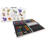 Duży Zestaw Artystyczny Do Malowania Walizka 94 szt Zwierzątka