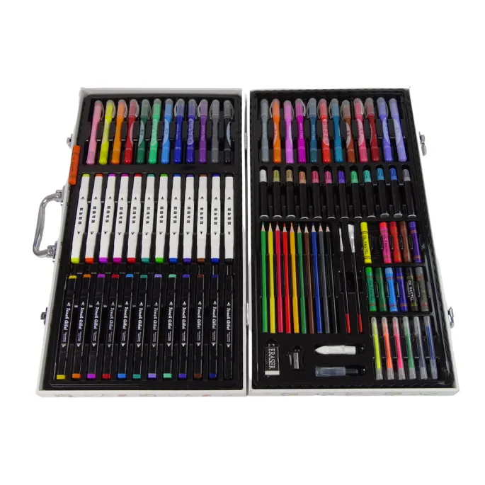 Duży Zestaw Artystyczny Do Malowania Walizka 94 szt Zwierzątka