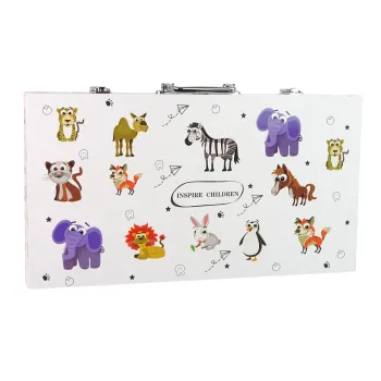 Duży Zestaw Artystyczny Do Malowania Walizka 94 szt Zwierzątka