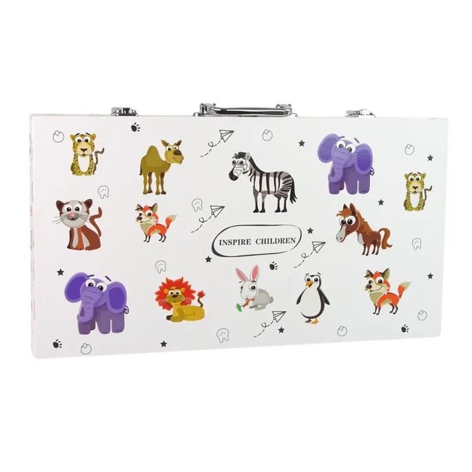 Duży Zestaw Artystyczny Do Malowania Walizka 94 szt Zwierzątka