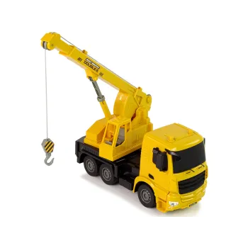 Ciężarówka dźwig z efektami świetlnymi LED podczas zabawy