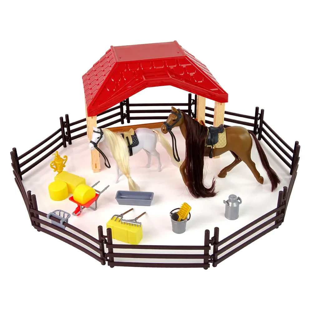 Zestaw Farma Stajnia z realistycznymi końmi do czesania dla maluchów