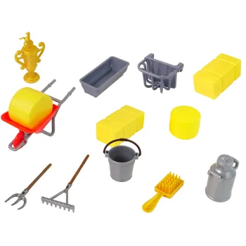 Zabawkowy wybieg dla koni z elementami stajni i zagrodą