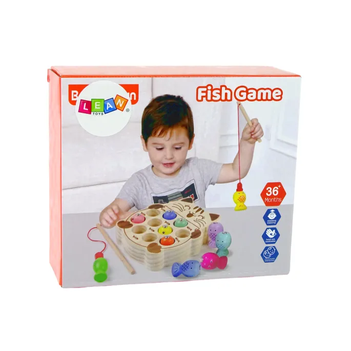 Zestaw łowienie rybek z bezpiecznego drewna dla dzieci powyżej 3 lat