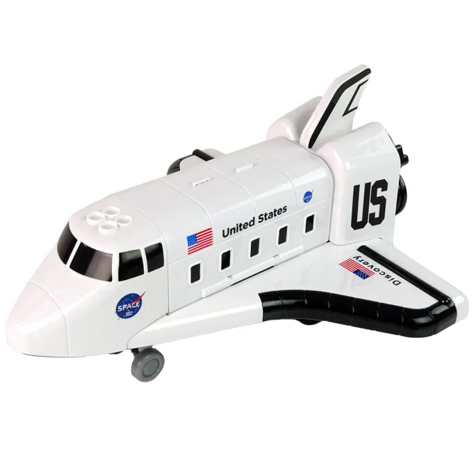 Kolorowy zestaw edukacyjny z pojazdami kosmicznymi i samolotem