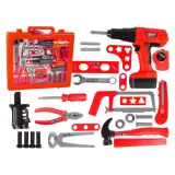 Zestaw narzędzi dla dzieci z wkrętarką na baterie i młotkiem