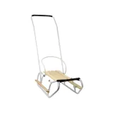 Bezpieczne sanki z pchaczem i demontowanym oparciem, idealne na zimę