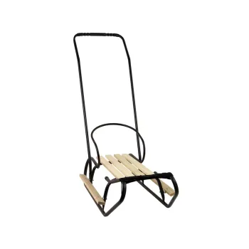 Sanki Metalowe z Pchaczem Oparcie Pasek Czarne