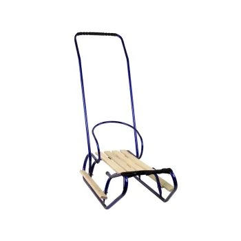 Sanki Metalowe z Pchaczem Oparcie Pasek Niebieskie