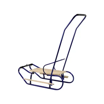 Dziecięce sanki z oparciem, pchaczem i wygodnym siedziskiem