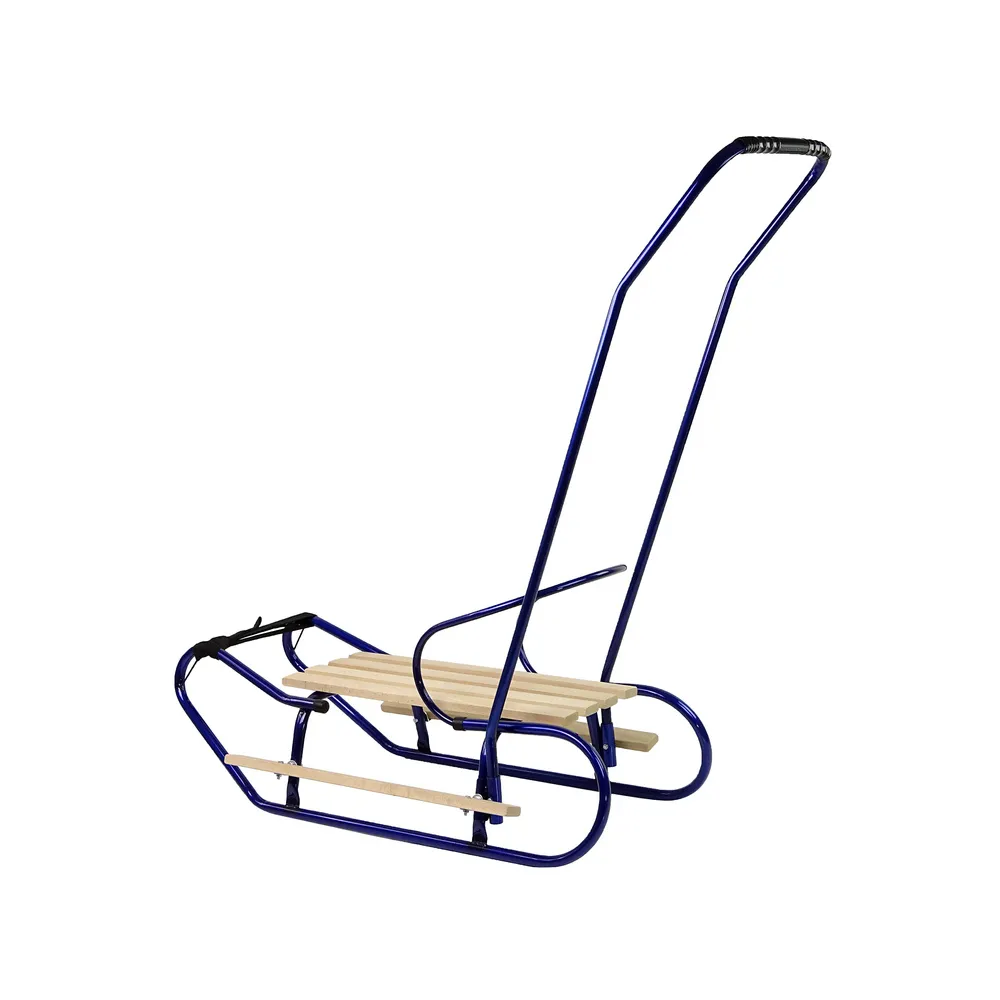 Dziecięce sanki z oparciem, pchaczem i wygodnym siedziskiem