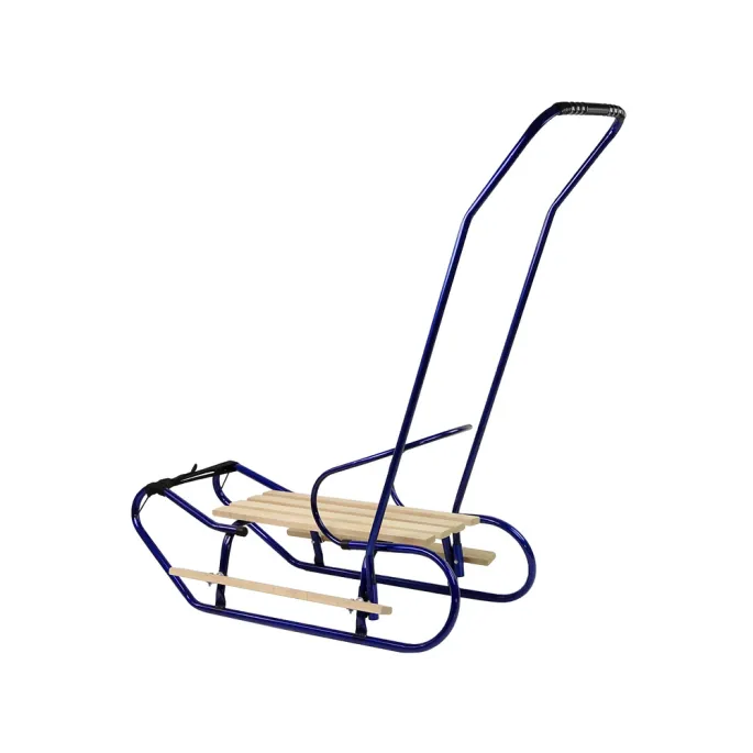 Dziecięce sanki z oparciem, pchaczem i wygodnym siedziskiem