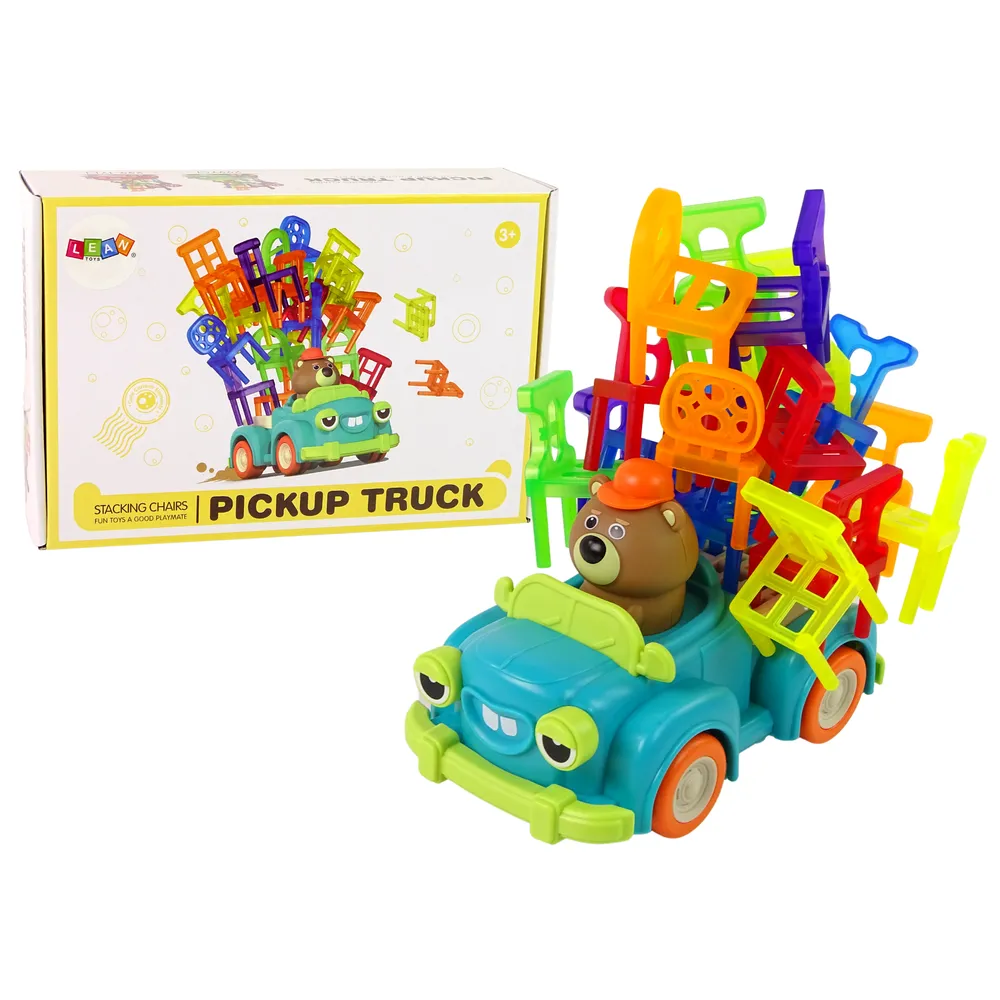 Kolorowe krzesełka do gry zręcznościowej na ruchomym autku dla dzieci