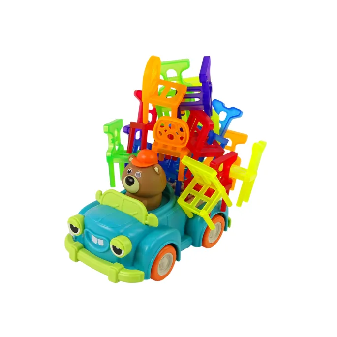 Zestaw do rodzinnej gry zręcznościowej z autkiem i krzesełkami