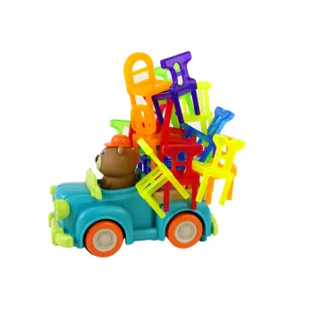 Elementy gry zręcznościowej z krzesełkami w intensywnych barwach