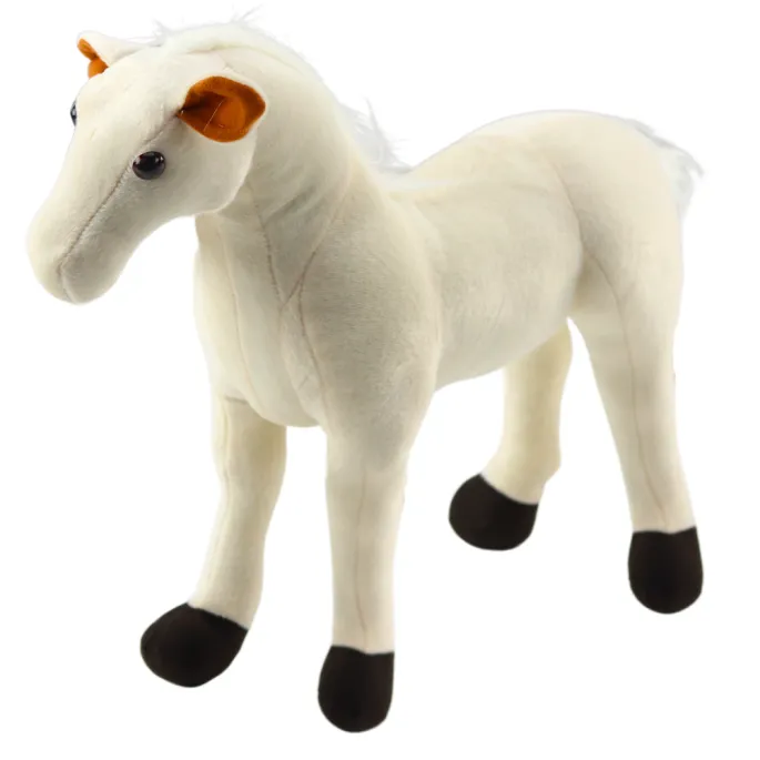 Biały pluszowy koń dla dzieci o wymiarach 40x37 cm