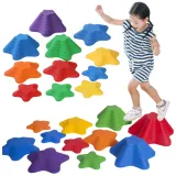 Kolorowa ścieżka sensoryczna z kamieniami w trzech rozmiarach dla dzieci