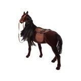 Realistyczny koń brązowy jako figurka do zabawy i nauki troski o zwierzęta