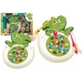 Gra łowienie rybek dinozaur z kolorowymi rybkami i wędkami dla dzieci