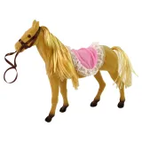 Brązowy koń z jasnobrązową grzywą w zestawie dla dzieci
