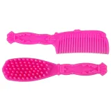 Różowy grzebień i szczotka do czesania konika w zestawie