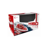 Zbliżenie na detale łodzi HI60 R/C w kolorze czerwonym