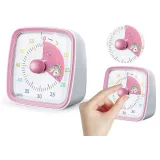 Biało-różowy minutnik z motywem jednorożca i alarmem świetlnym