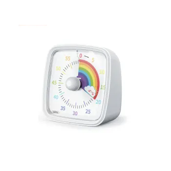 Biały minutnik z podświetleniem idealny do nauki odmierzania czasu dla najmłodszych