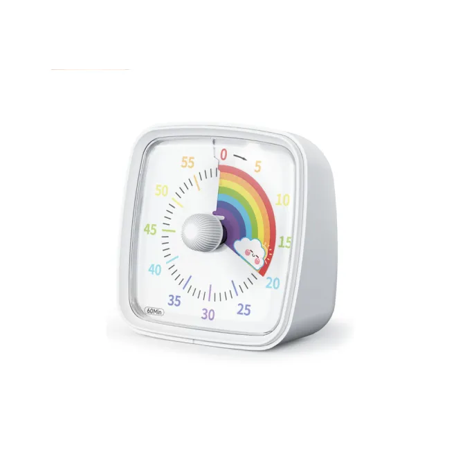 Biały minutnik z podświetleniem idealny do nauki odmierzania czasu dla najmłodszych